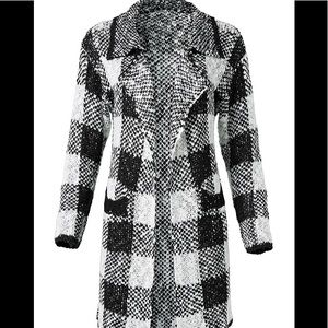 Venus Sparkle Plaid Long Cardigan NEW